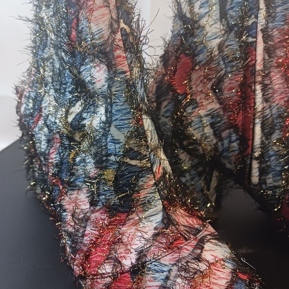 Salvatore Ferragamo Pisa Fringed Tinsel Multicolo… - image 3